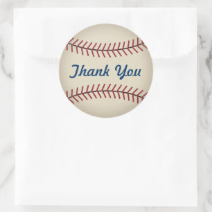 Rusticale honkbal bedankstickers ronde sticker