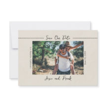 Rusticale Minimalistische Foto Save the Date Postk