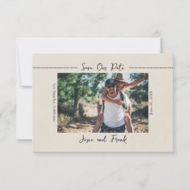 Rusticale Minimalistische Foto Save the Date Postk