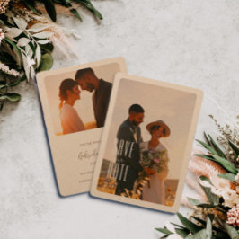 Rusticale Minimalistische Foto Trouwkaart Save the Kaart