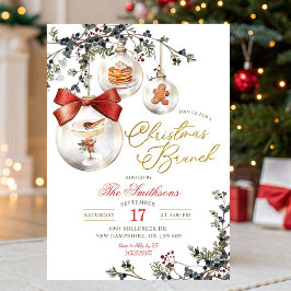 Rusticale Minimalistische Kerstballen Kerst Brunch Kaart