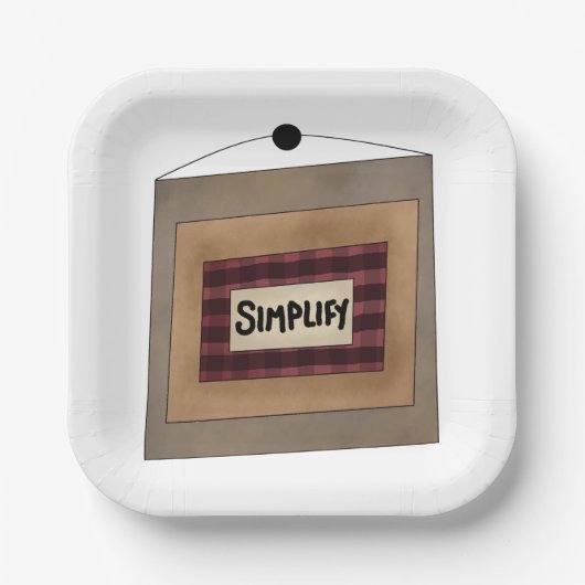 Rusticale Minimalistische Simplify Woord Kunstbord Papieren Bordje (Voorkant)