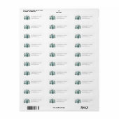 Rusticale minimalistische waterverf dennen retoura etiket (Full Sheet)