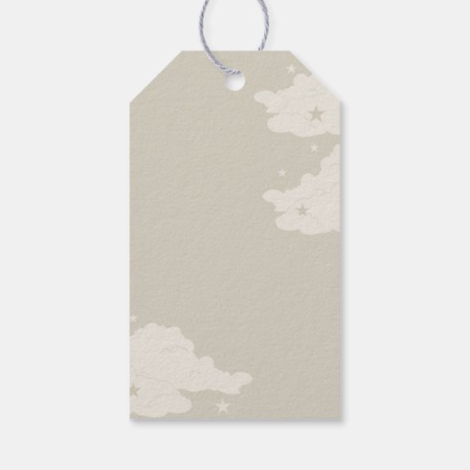 Rusticale minimalistische wolk babyshower bedankt cadeaulabel (Achterkant)