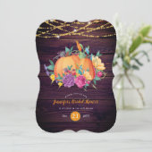 Rusticale Pompoen BRUIDJESPARTY Waterverf HERFST Kaart (Staand voorkant)