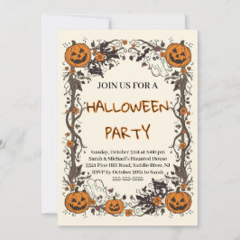 Rusticale Pompoen & Geest Griezeldag Herfst Hallow Kaart