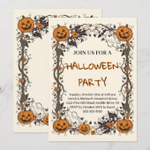 Rusticale Pompoen & Geest Griezeldag Herfst Hallow Kaart (Voorkant / Achterkant)