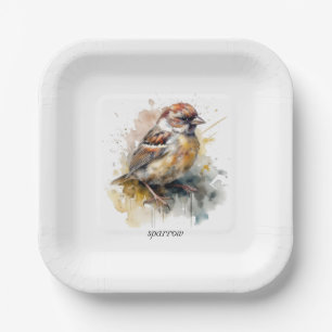 Rusticale Watercolor Mus, op maat Papieren Bordje
