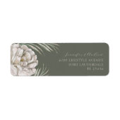 Rusticale Waterverf Bloem Groen Retouradres Etiket (Voorkant)