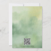 Rusticale waterverf bos groenblijvende QR-code  Save The Date (Achterkant)