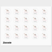 Rusticale Waterverf Bruidsdouche Dank Je Ronde Sticker (Vel)