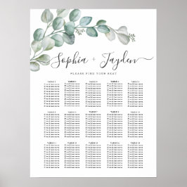 Rusticale Waterverf Eucalyptus Groene Huwelijk Poster