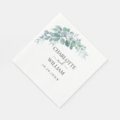 Rusticale Waterverf Eucalyptus Groene Huwelijk Servet (Hoek)