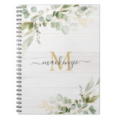 Rusticale Waterverf Eucalyptus Monogram Notitieboek (Voorkant)