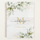 Rusticale waterverf Eucalyptus monogram Planner (Voorkant)