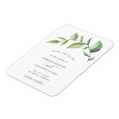 Rusticale Waterverf Groene Tak Save the Date Magneet (Linkerzijde)