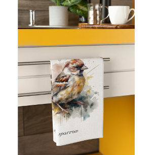 Rusticale Waterverf Huismus, op maat gemaakt Theedoek