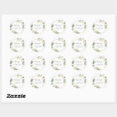 Rusticale Waterverf Ivoor Crème Rozen Dank U Ronde Sticker (Vel)