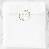 Rusticale Waterverf Ivoor Crème Rozen Dank U Ronde Sticker (Tas)