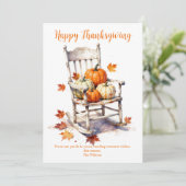 Rusticale Waterverf Pompoen Veranda Thanksgiving Kaart (Staand voorkant)