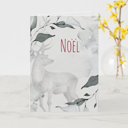 Rusticale waterverf vredige herten kaart (Gele Bloem)