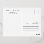 Rusticale Waterverfbergen Save The Date Folie Uitnodiging Briefkaart (Achterkant)