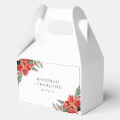 Rusticale Winter Poinsettia Rode Kerst Huwelijk Bedankdoosjes (Voorkant)