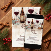 Rusticale Winter 'Stock The Bar' Koppel Bruiloftss Kaart