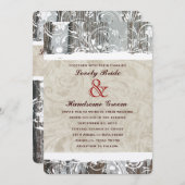 Rusticana Wood Parchment Wedding Invitting Kaart (Voorkant / Achterkant)