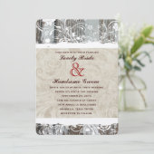 Rusticana Wood Parchment Wedding Invitting Kaart (Staand voorkant)