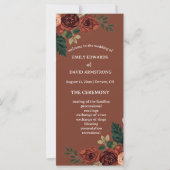 RusticBrown Romantisch Tuin Bloem Bruiloftsprogram (Voorkant)