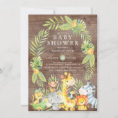RusticJungle Safari Neutraal Baby shower Uitnodigi Kaart (Voorkant)