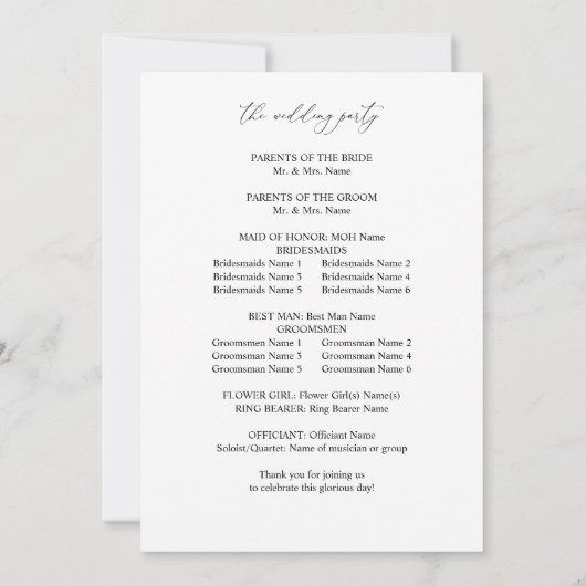 RusticNeutral Boho Floral Wedding Ceremony Program Kaart (Achterkant)