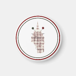 Rústico Vermelho Catedral Sketch Urbano Magneet