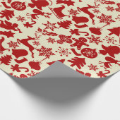 RusticRed Patroon Festive Kerst Inpakpapier (Hoek)