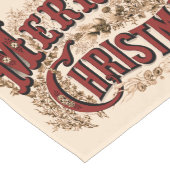 Rustiek 1876 Vrolijk Kerstfeest Lange Tafelloper (Hoek)