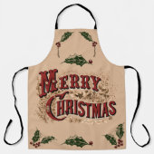 Rustiek 1876 Vrolijk Kerstfeest Schort (Voorkant)