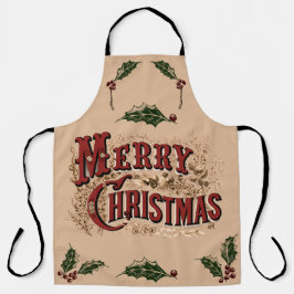 Rustiek 1876 Vrolijk Kerstfeest Schort