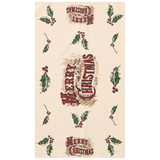 Rustiek 1876 Vrolijk Kerstfeest Tafelkleed (Voorkant)