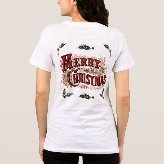 Rustiek 1876 Vrolijk Kerstfeest Tri-Blend Shirt (Achterkant)