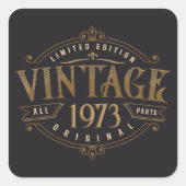  rustiek 1973 vierkante sticker (Voorkant)