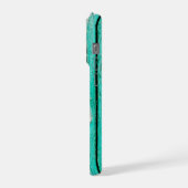 Rustiek 3 Fotocollage Blauwgroen Blauw Groene Plan iPhone Hoesje (Linkerkant)