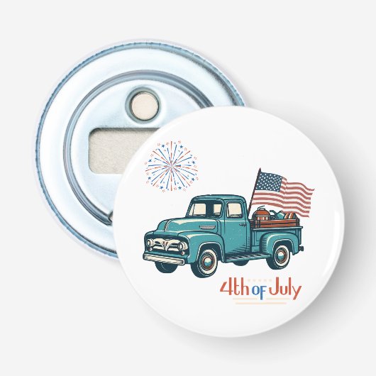 Rustiek/ 4 juli button flesopener (Voorkant)