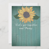 Rustiek 50 en Fabulous | Zonnebloem groene verjaar Kaart (Achterkant)