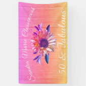 Rustiek 50 en Fabulous | Zonnebloem Regenboog Spandoek (Verticaal)