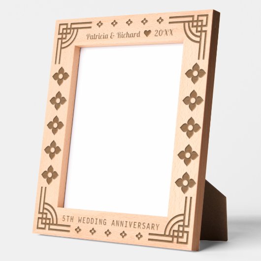 Rustiek 5 jaar Hout Jubileum 8x10 Gegraveerde Lijstjes (Links)