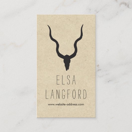 Rustiek aardachtig Boheems gewei ambacht Visitekaa Visitekaartje (Voorkant)