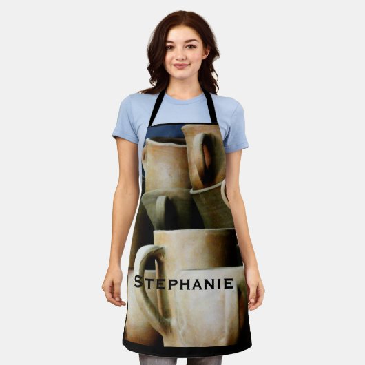 Rustiek aardewerk keramische Mokken Schort (Gedragen)