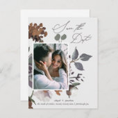 Rustiek Aardse Waterverf Boeket Save the Date Uitnodiging Briefkaart (Voorkant / Achterkant)