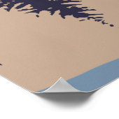 Rustiek Abstract Landschap Bos Maanreflectie Poster (Hoek)
